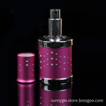 pink perfume glass bottle with lid